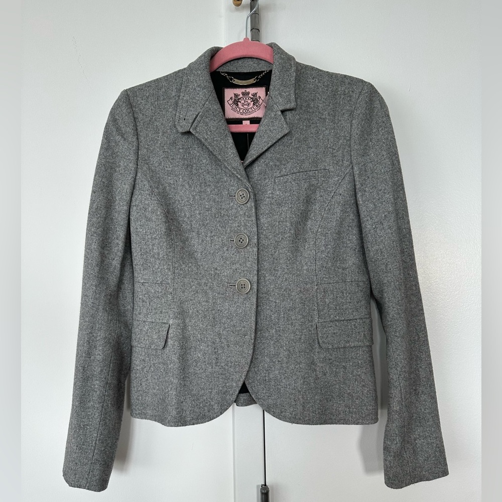 NWT!  ORIGINAL Juicy Couture Wool Grey Blazer, size small